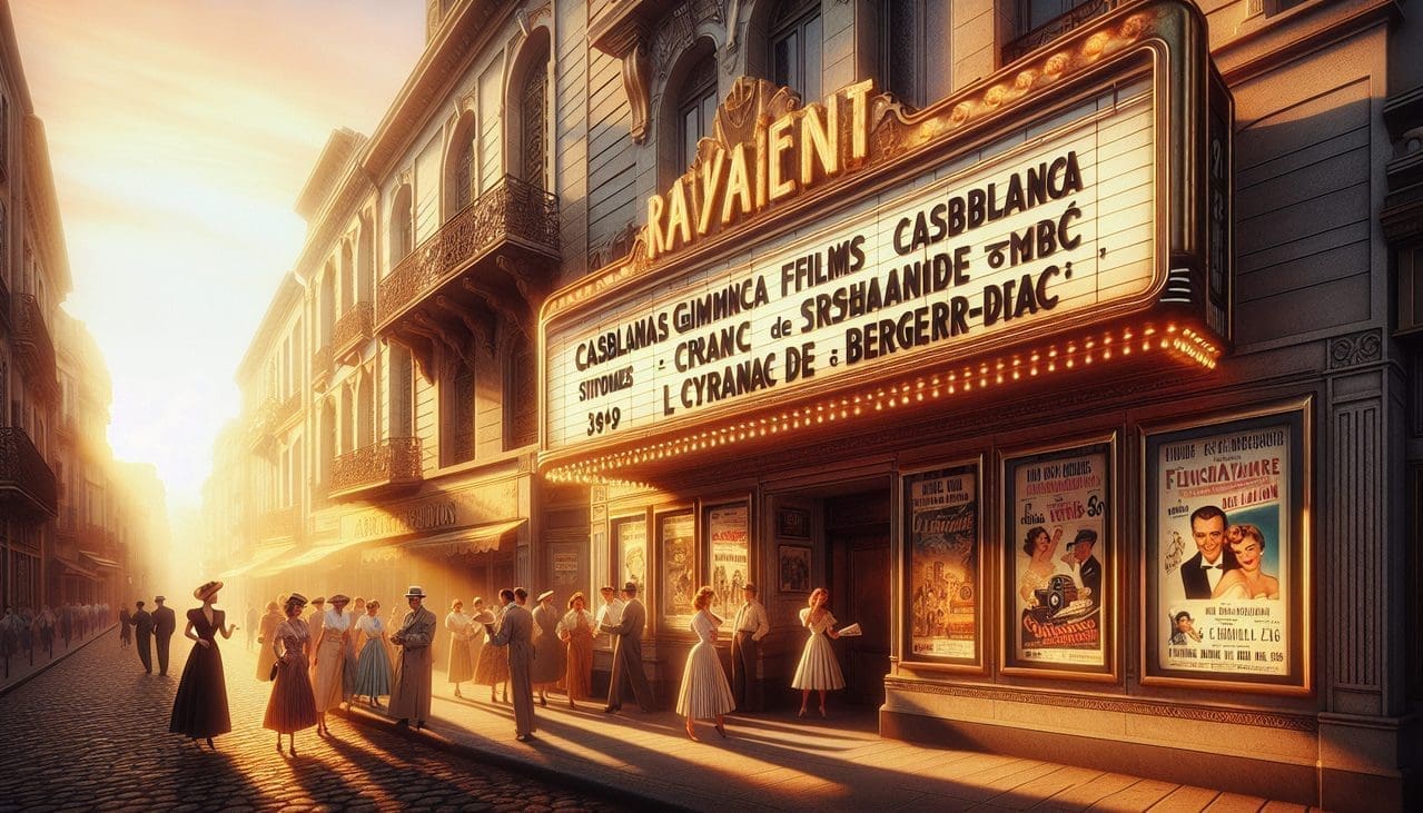 Film en C dans un cinéma vintage.