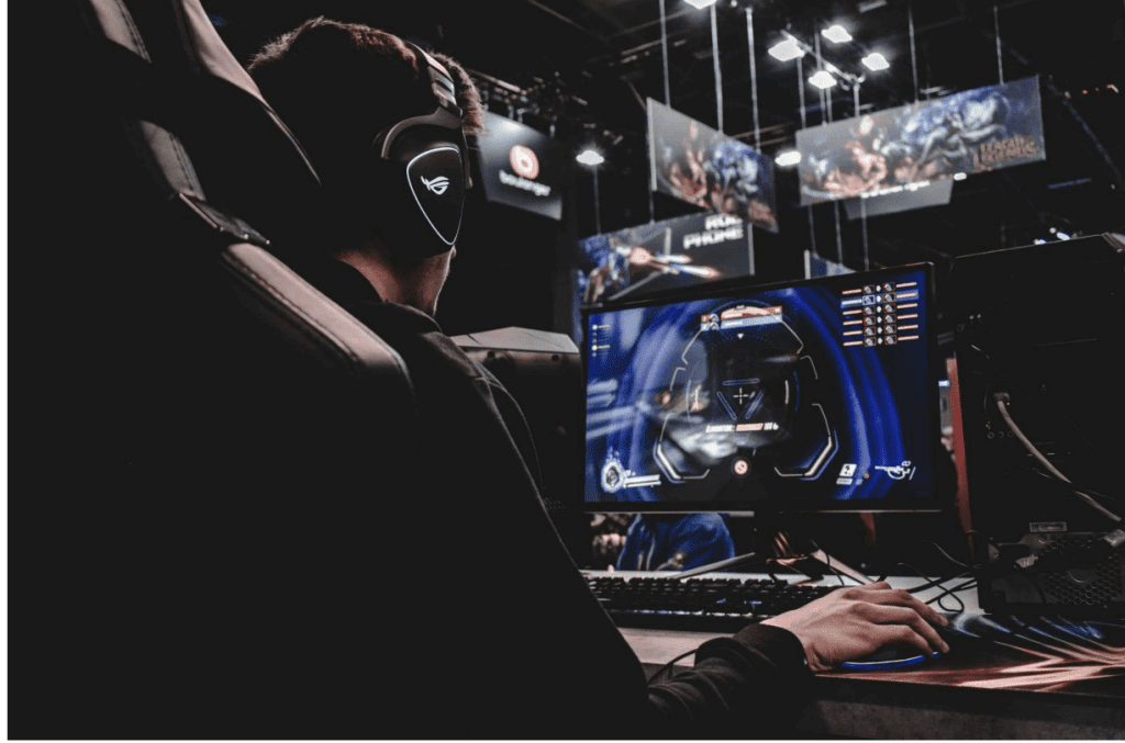 Un joueur d'esports qui participe à un tournoi.