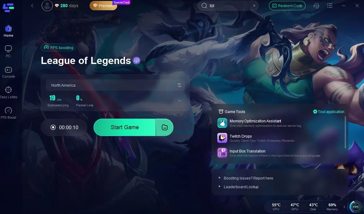 Message d'erreur League of Legends n'a pas pu se lancer affiché sur un écran d'ordinateur