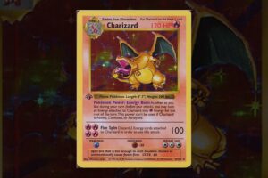 Carte Pokémon Pikachu Illustrator présentée dans une protection de collection